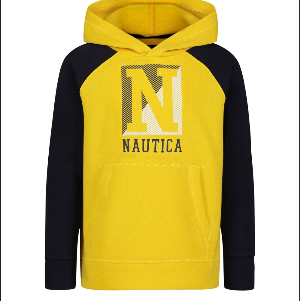 Bright Yellow Pullover Hoodie with Graphic Design